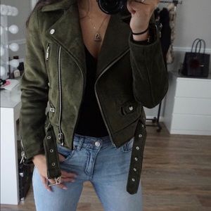 Zara faux suede biker jacket